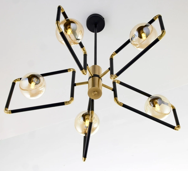 Nowoczesny Żyrandol IBRA wys. 82cm 5xG9 14W IP20 | Złoty