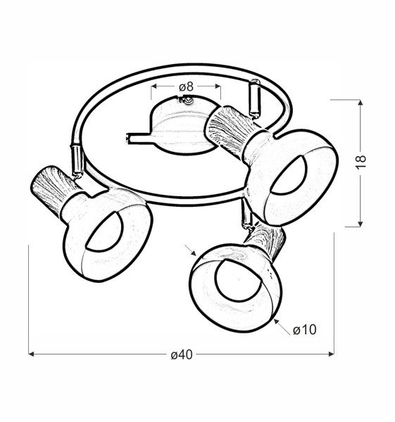 Lampa sufitowa PUERTO spirala 98-62697 biała/drewno 3xE14