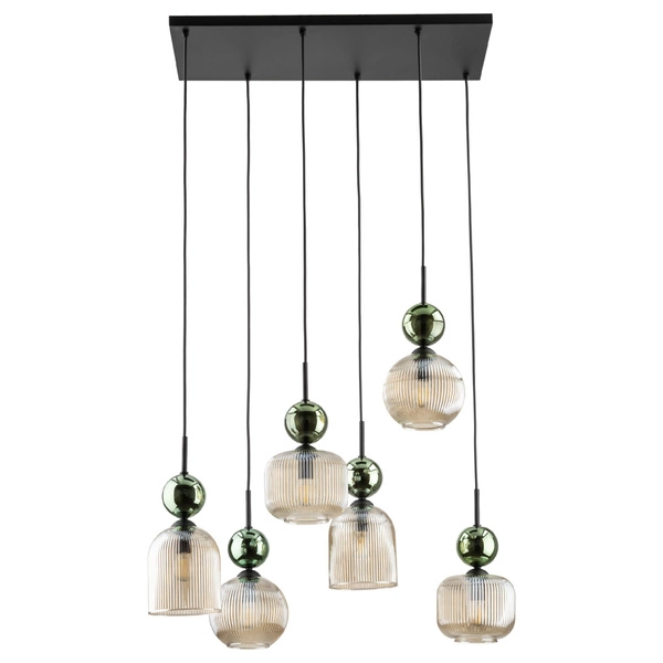 SOPHIA GREEN COGNAC LAMPA WISZĄCA 6XE14
