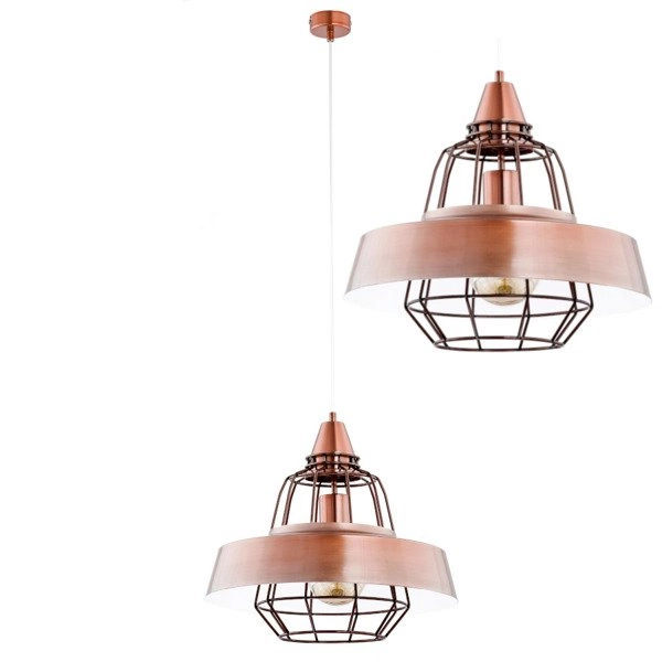 Nowoczesna lampa TAMARIS miedziana śr. 40cm