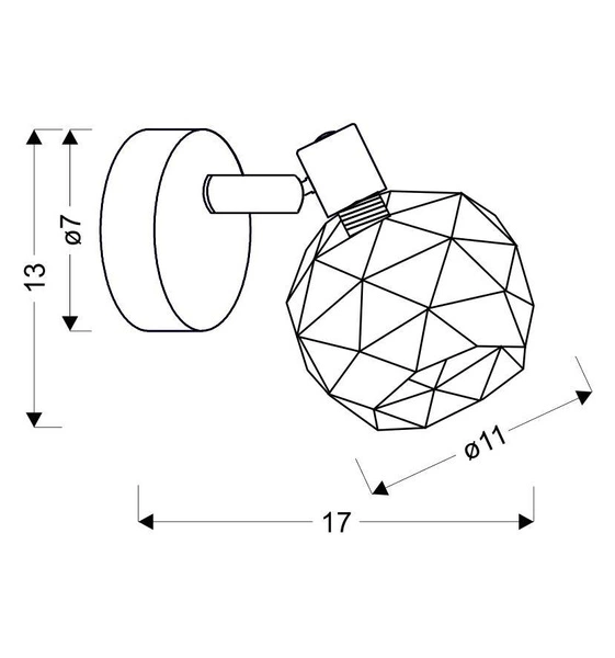 Kinkiet ACROBAT1xE14 czarny/złoty 91-66329