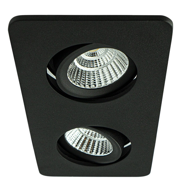 Oprawa wpuszczana GRIG DUE 2x7,5W ciepła 3000K szer. 21x11cm czarny 30 st