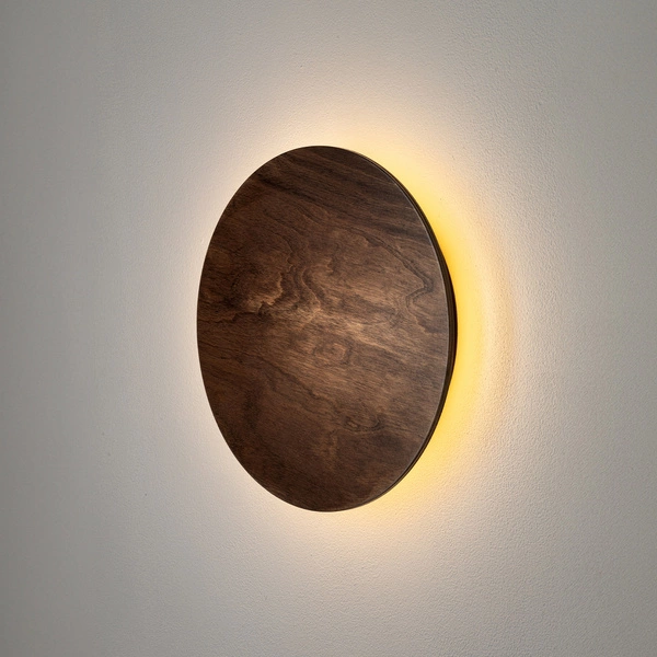 Kinkiet RING TIMBER LED M śr. 25cm 10W barwa ciepła 3000K | ciemne drewno 11290