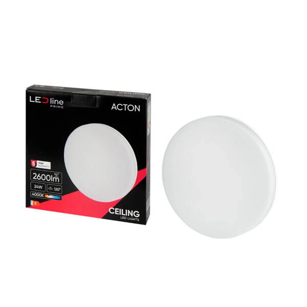 Plafon PRIME ACTON śr 28 cm. 24W 2600lm 4000K IP54