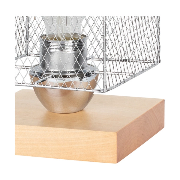 Lampa stołowa Norman Wood 1xE27 maks. 25W drewno brzozowe/chromowany metal/przezroczysty kabel PVC 9175960