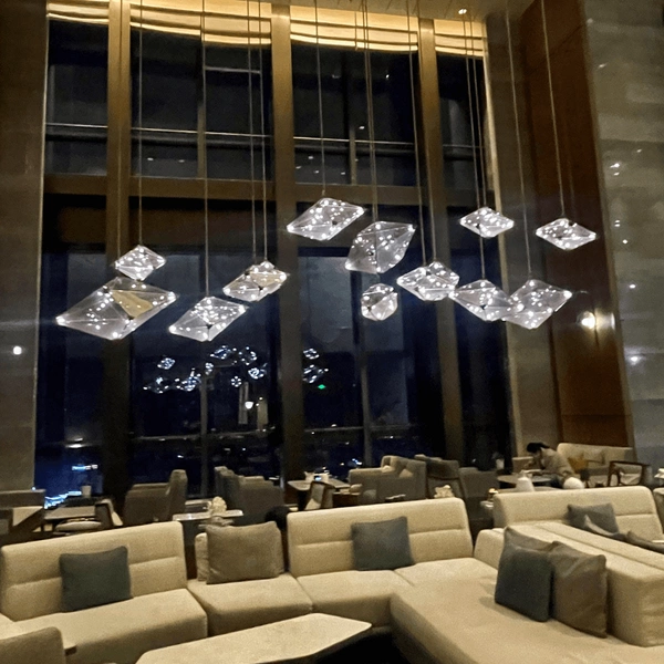 Nowoczesna lampa wisząca pionowa KONSTELACJA, 7x8W LED G9