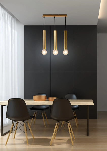 Lampa wisząca DALLAS LEDEA, 50103037, 284 mm, złota, 3x40W E27