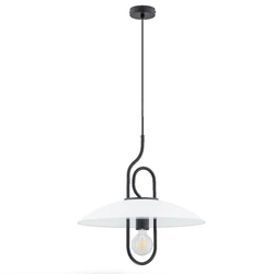 Lampa wisząca ALFA CHEE CZARNO-BIAŁA 1xE27 47cm | 60623