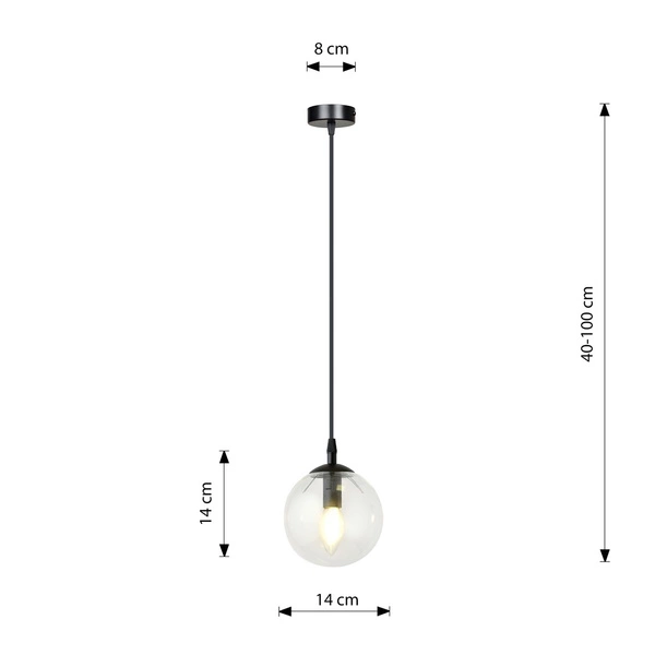 Lampa wisząca Emibig COSMO 1 BL TRANSPARENT 711/1