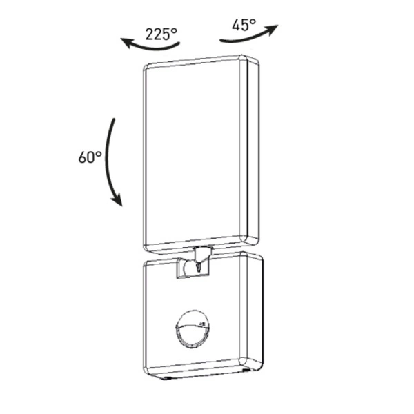 Kinkiet zewnętrzny LED FLIP 10W IP65 czujnik ruchu PIR | biały