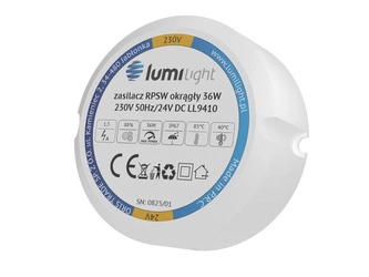 Zasilacz RPSW 36W 24V DC IP67 okrągły do puszki fi 55x22mm