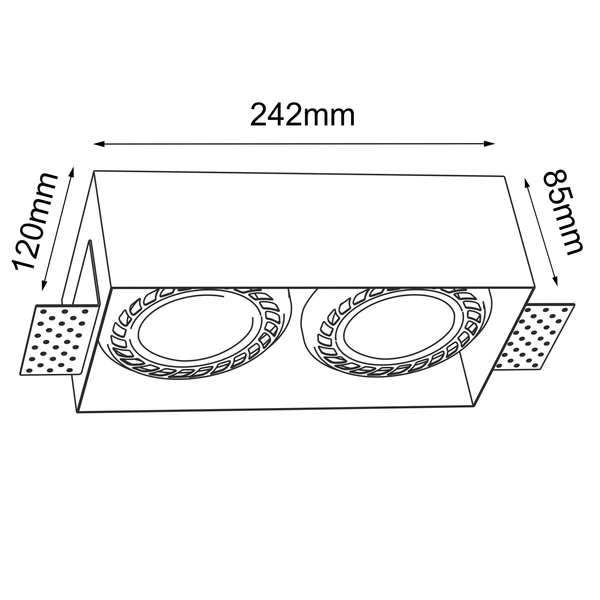 Lampa wpuszczana Cage in 0-2 - Czarna 3270 Antigo
