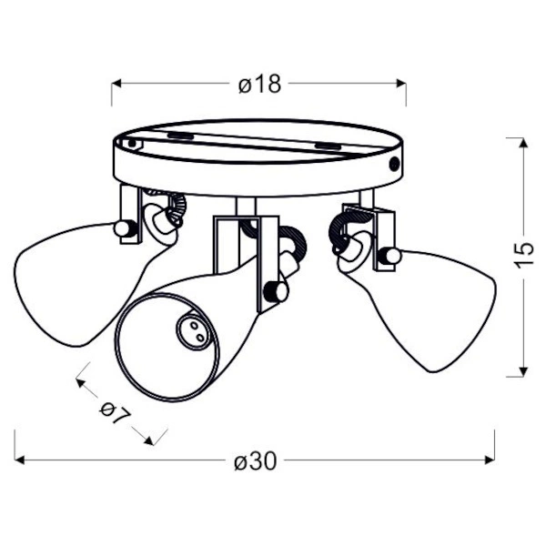 Lampa sufitowa ASH plafon 98-64325 3xGU10 szary mat