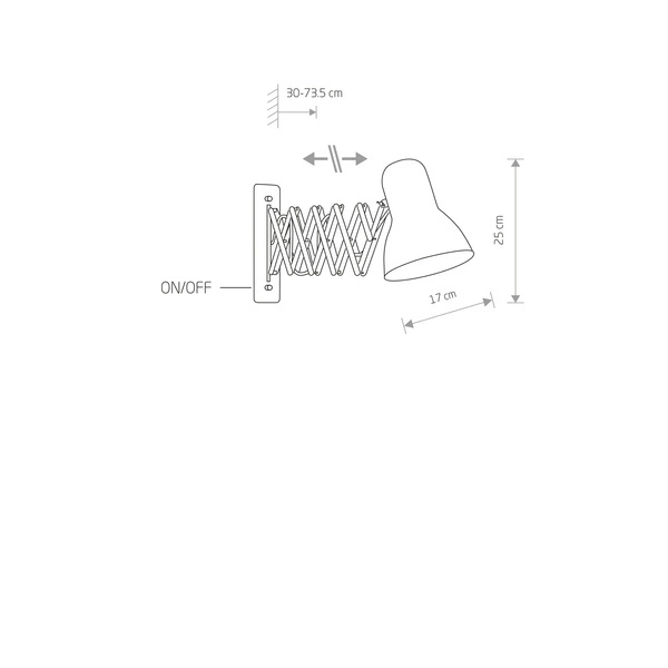Kinkiet na wysięgniku HARMONY czarny z włącznikiem 9890