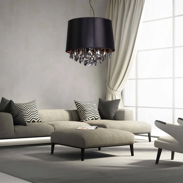 Lampa wisząca VIGO, chrom/czarny/złoty, 2x60W E27