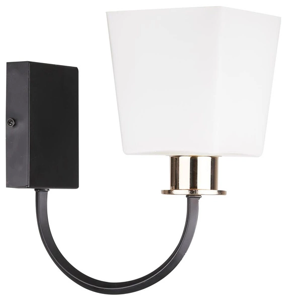 Kinkiet SCHUBERT 21-74225 czarny/złoty/biały 1x40W E27