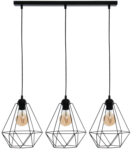 Lampa wisząca BASKET, czarna, 3x60W E27, MLP7215