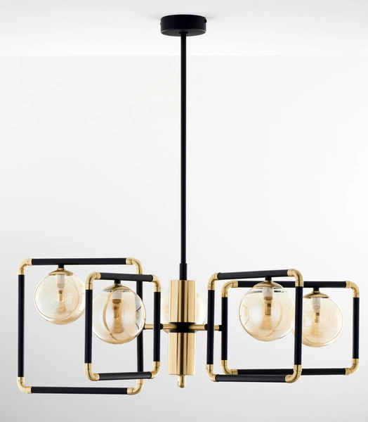 Nowoczesny Żyrandol IBRA wys. 82cm 5xG9 14W IP20 | Złoty