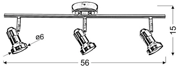 Lampa sufitowa/ścienna ARKON listwa 93-59598 satyna nikiel/chrom 3xGU10