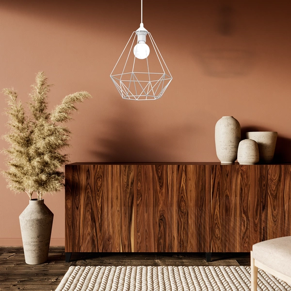 Lampa wisząca BASKET, biała, 1x60W E27, MLP7212