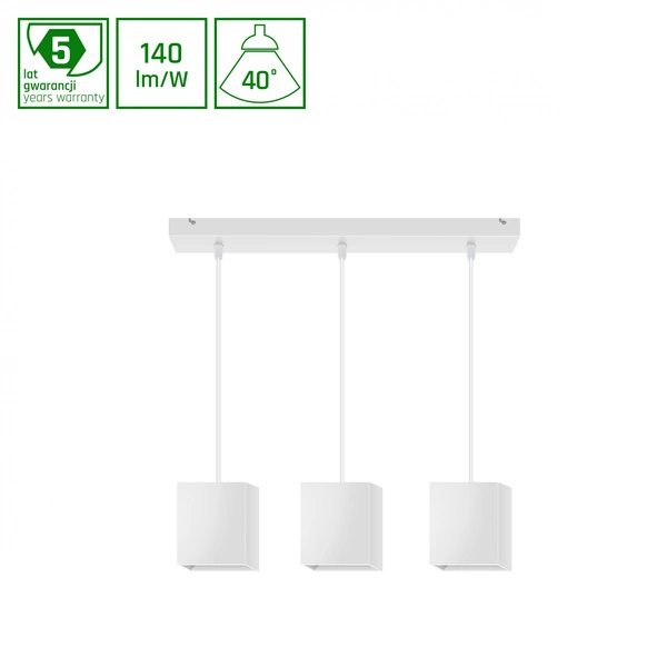CEL ZOSMA 2 SQUARE 840 27W 230V 40st White X3 ZWIESZANA DALI