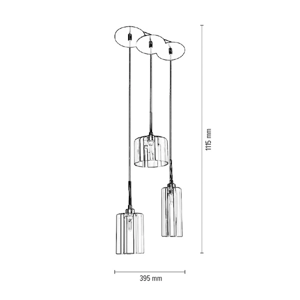 Lampa wisząca Eurybia w zestawie Kabel 3xG9 Max.28W z chromowanego metalu/szampana/przezroczystego PVC 1360328