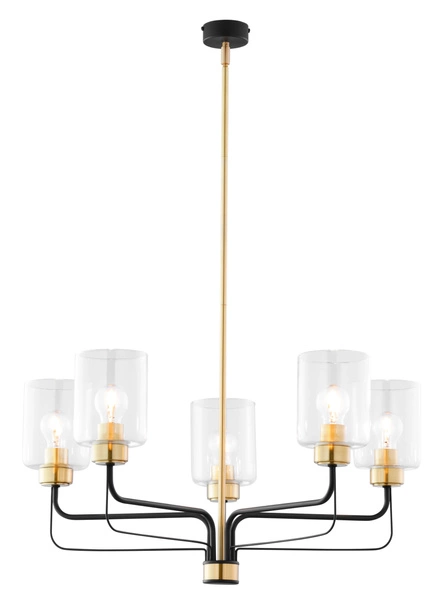 Nowoczesny Żyrandol CERES regulacja wysokości 5xE27 15W IP20 | Złoty