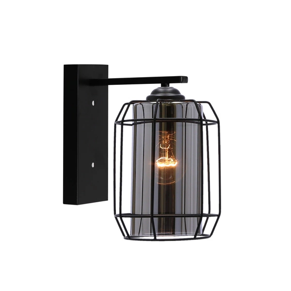 Kinkiet JONERA, P20, 21-10186, czarny/dymiony, 1x40W E27