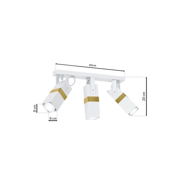 Nowoczesna lampa sufitowa VIDAR WHITE/GOLD 3xGU10 MLP6274