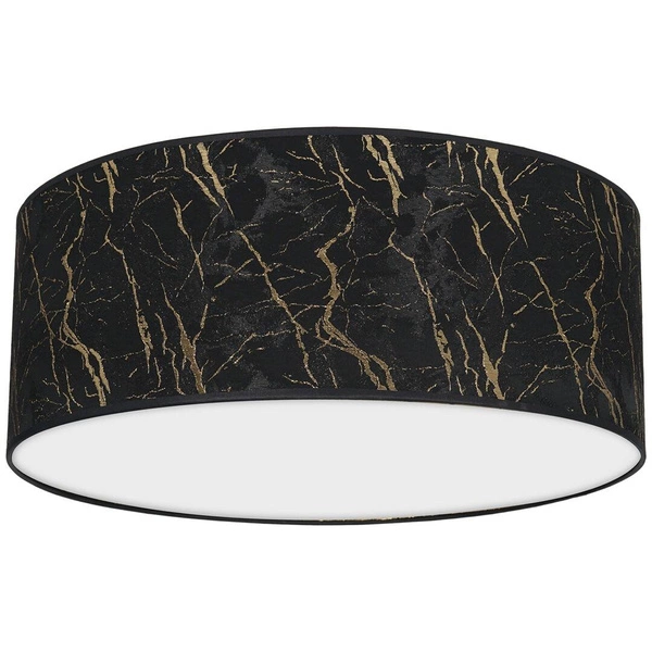 Stylowy plafon do salonu SENSO Black/Gold Ø40 cm 3xE27 | czarny złoty