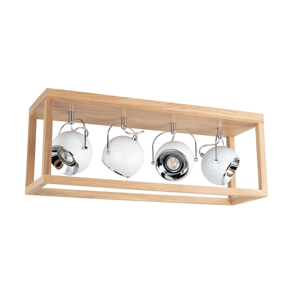 Lampa sufitowa Roy z 4xLED GU10 5W Dąb olejowany/biały metal 5222474L