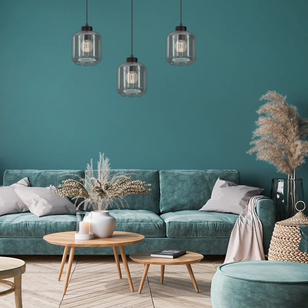 Lampa wisząca SOMBRA SMOKED, MLP8374, czarny/dymiony, 3x60W E27