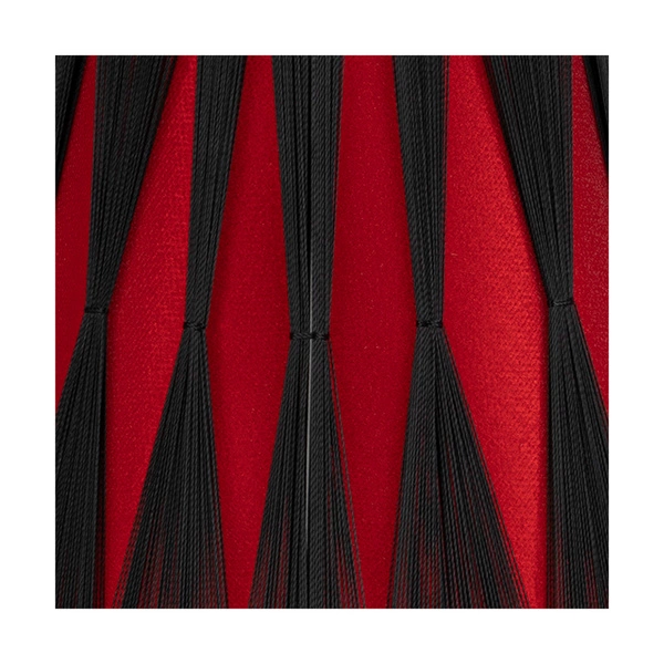 Lampa stołowa Mila Wood 1xE14 Max.25W Drewno brzozowe/Czarny metal/Czarny kabel PCV/Czarno-czerwony klosz z tkaniny 7775960