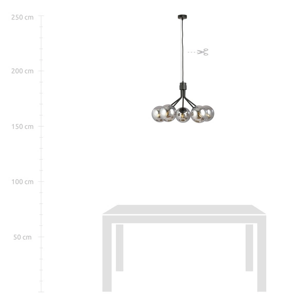 Lampa wisząca Emibig NOVA 5 Czarny/GRAFIT 1140/5