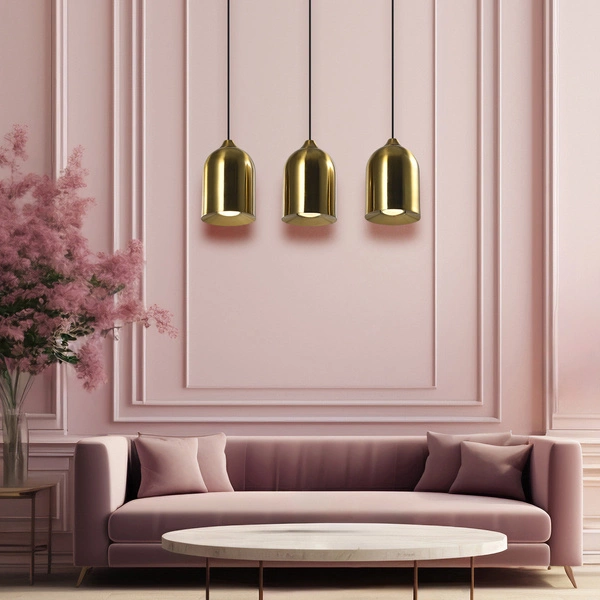 Metalowa lampa wisząca Nilo złota 3xGU10