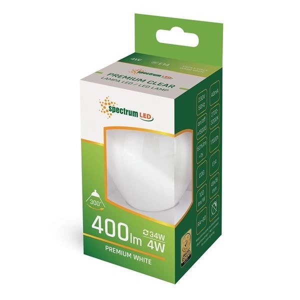 LED KULKA E-27 230V 4W COG WW WHITE SPECTRUM