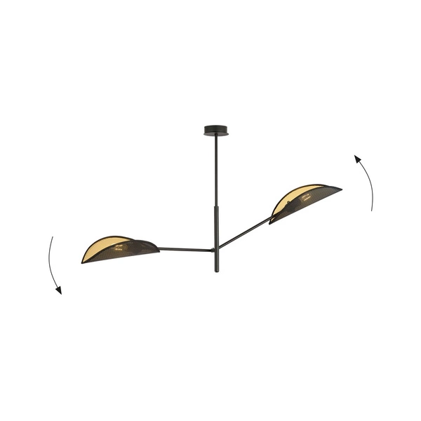 Lampa sufitowa Emibig VENE 2 Czarny/GOLD 1158/2
