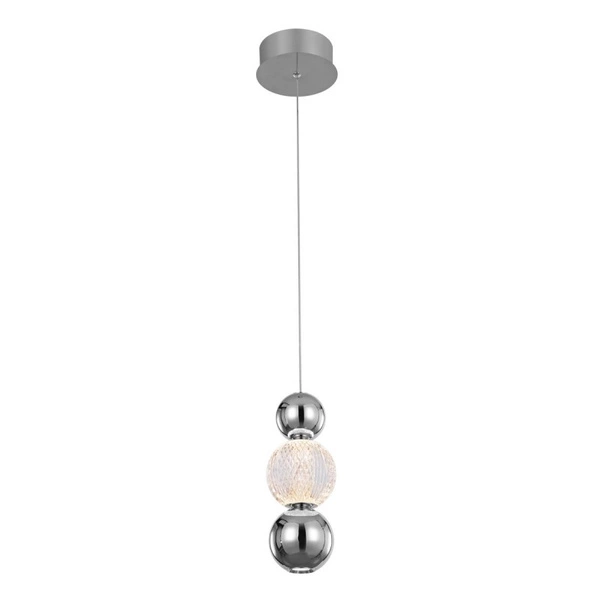 Lampa wisząca Oter śr. 14cm 7W 2xLED ciepła biel 3000K | chrom