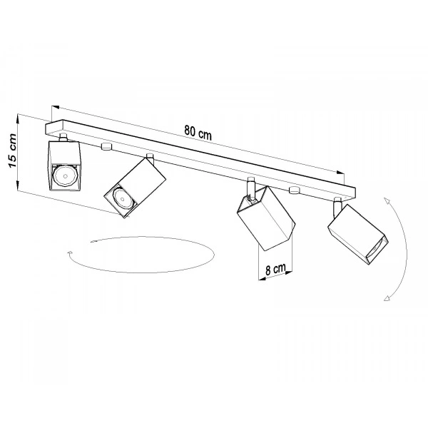 Designerska lampa sufitowa MERIDA 4L SL.0461 Szara 4xGU10