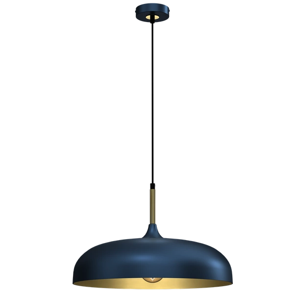 Lampa wisząca LINCOLN, MLP7901, 45 cm, niebieski/złoty, 1x60W E27