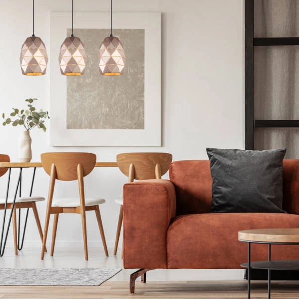 Lampa wisząca HARLEY wys. 21cm 3xE27 | złoty