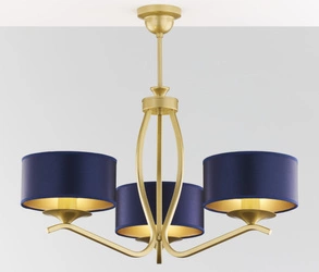 Klasyczny Żyrandol KASZMIR wys. 58cm 3xE27 15W IP20 | złoty połysk