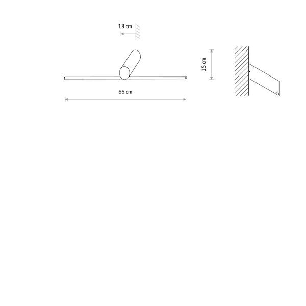Kinkiet SLASH LED 10W 3000K 360lm dług.66cm wys.15cm | Czarny 11431