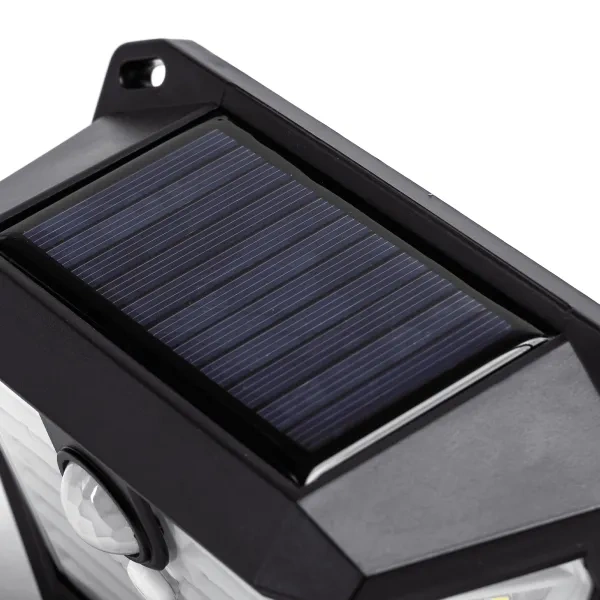 Kinkiet solarny LED z czujnikiem ruchu, trójstronny, czarny 6500K