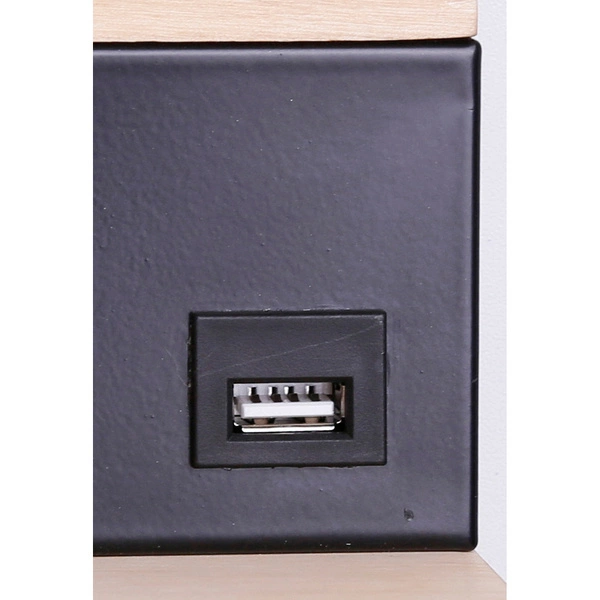 ANET LAMPA KINKIET DREWNIANY Z PÓŁKĄ 2X4W LED 4000K MASKOWNICA CZARNA