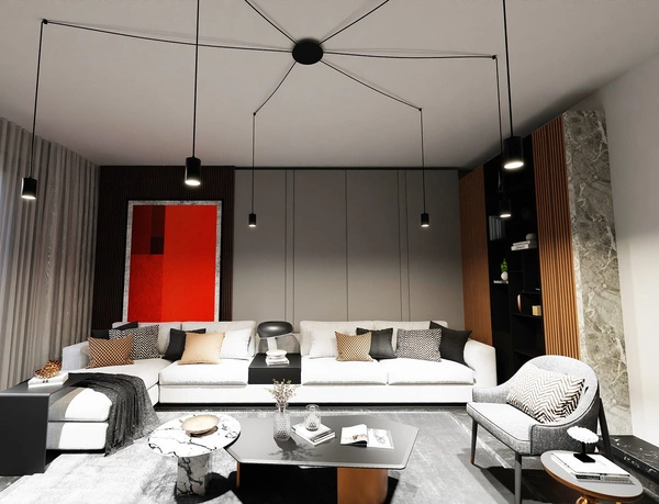 Lampa wisząca Emibig TRAKER 6 BL/Czarny 524/6