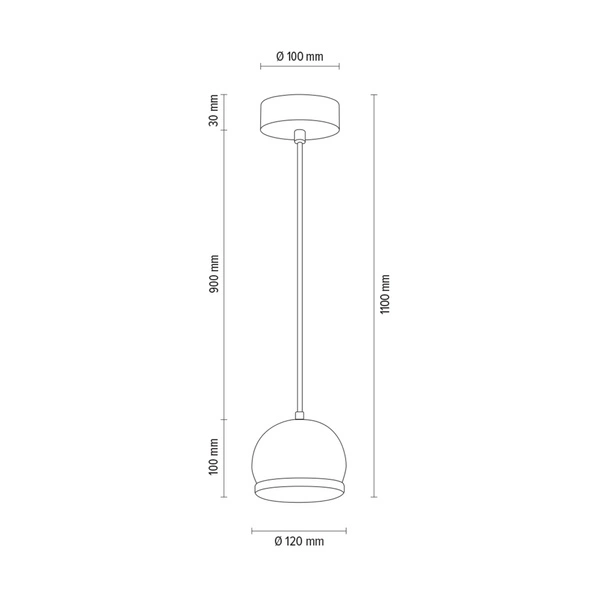 Lampa wisząca z drewna Ball w zestawie 1xLED GU10 5W Drewno bukowe z orzecha włoskiego/Czarny metal 5143176