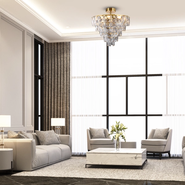 Lampa sufitowa CHELSEA, złoty/transparentny, 6x40W E14, ML8812