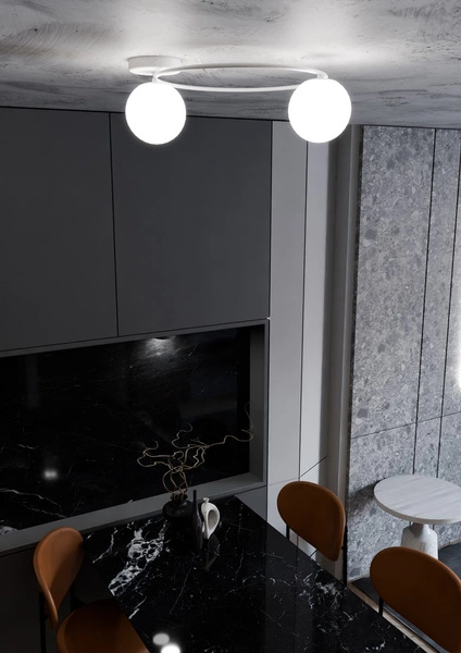 Lampa sufitowa Emibig SOPRA 2 WH OPAL 1258/2