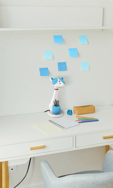 Lampka biurkowa K-BL1605 NIEBIESKI z serii KOTEK